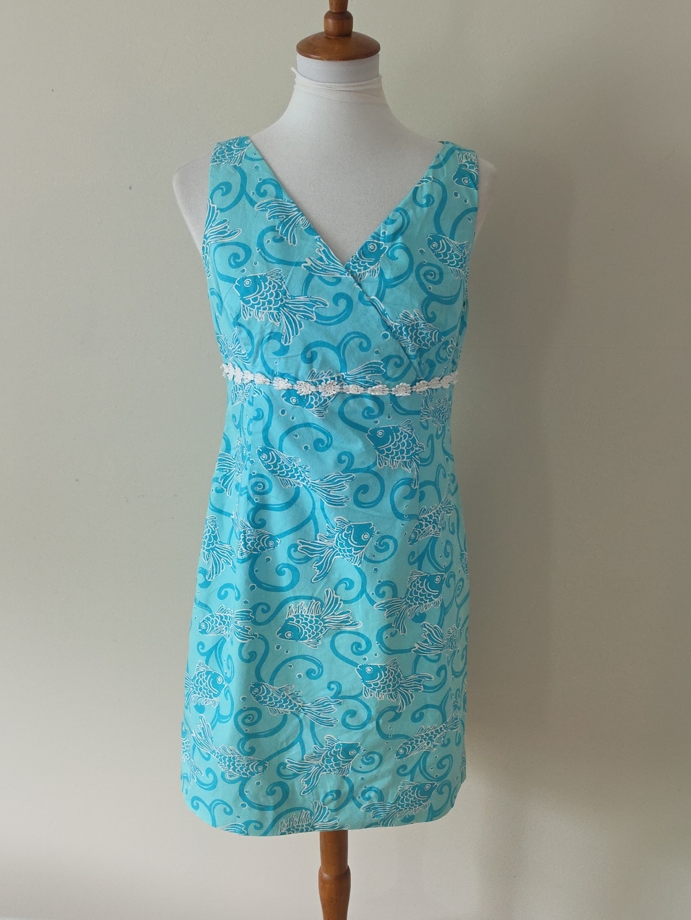 Lilly Pulitzer Turquoise Blue V-Neck Sleeveless  Dress